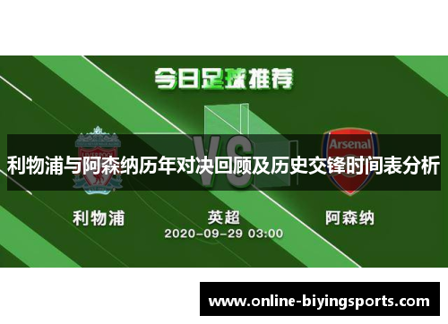 利物浦与阿森纳历年对决回顾及历史交锋时间表分析